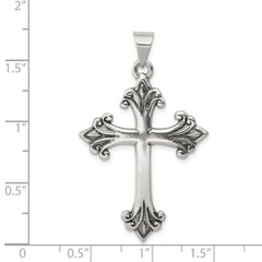 Sterling Silver Fleur De Lis Cross Pendant