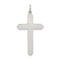 Sterling Silver Antiqued January Glass Birthstone Cross Pendant