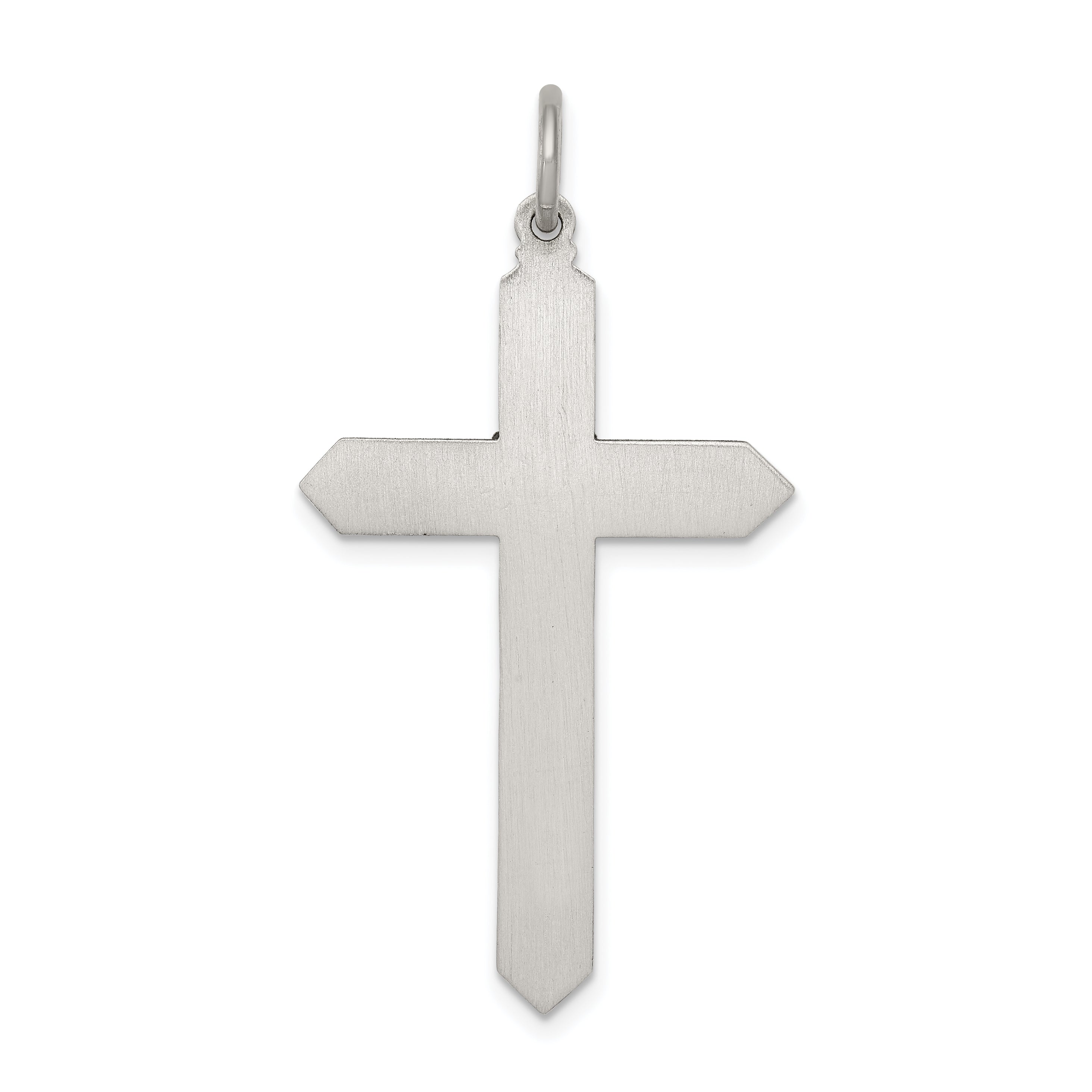 Sterling Silver 925 Antiqued February Birthstone Cross Pendant