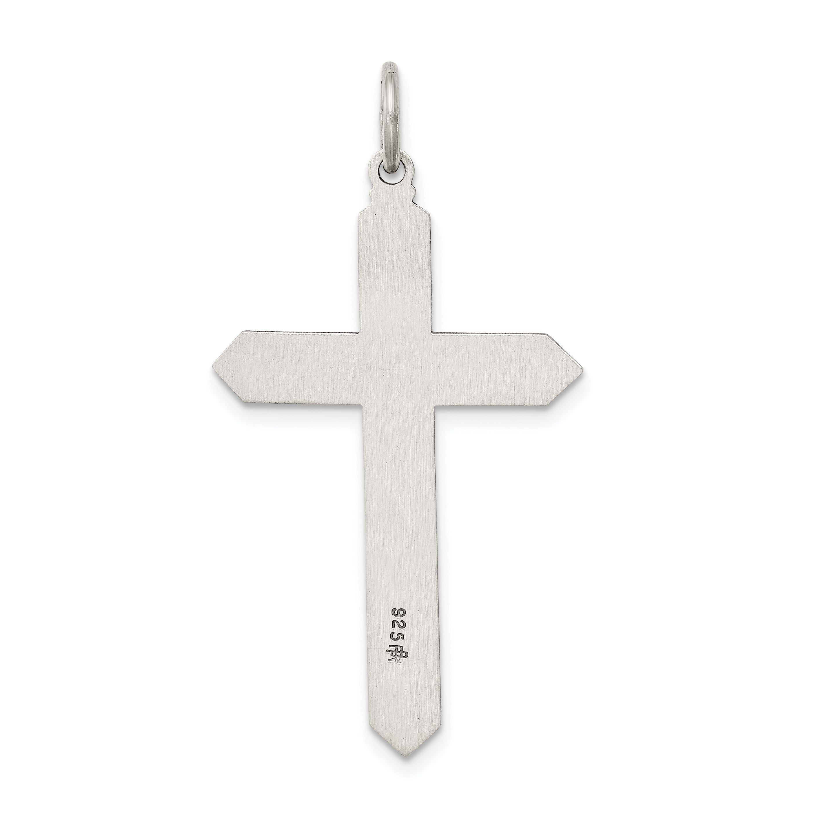 Sterling Silver Antiqued March Birthstone Cross Pendant