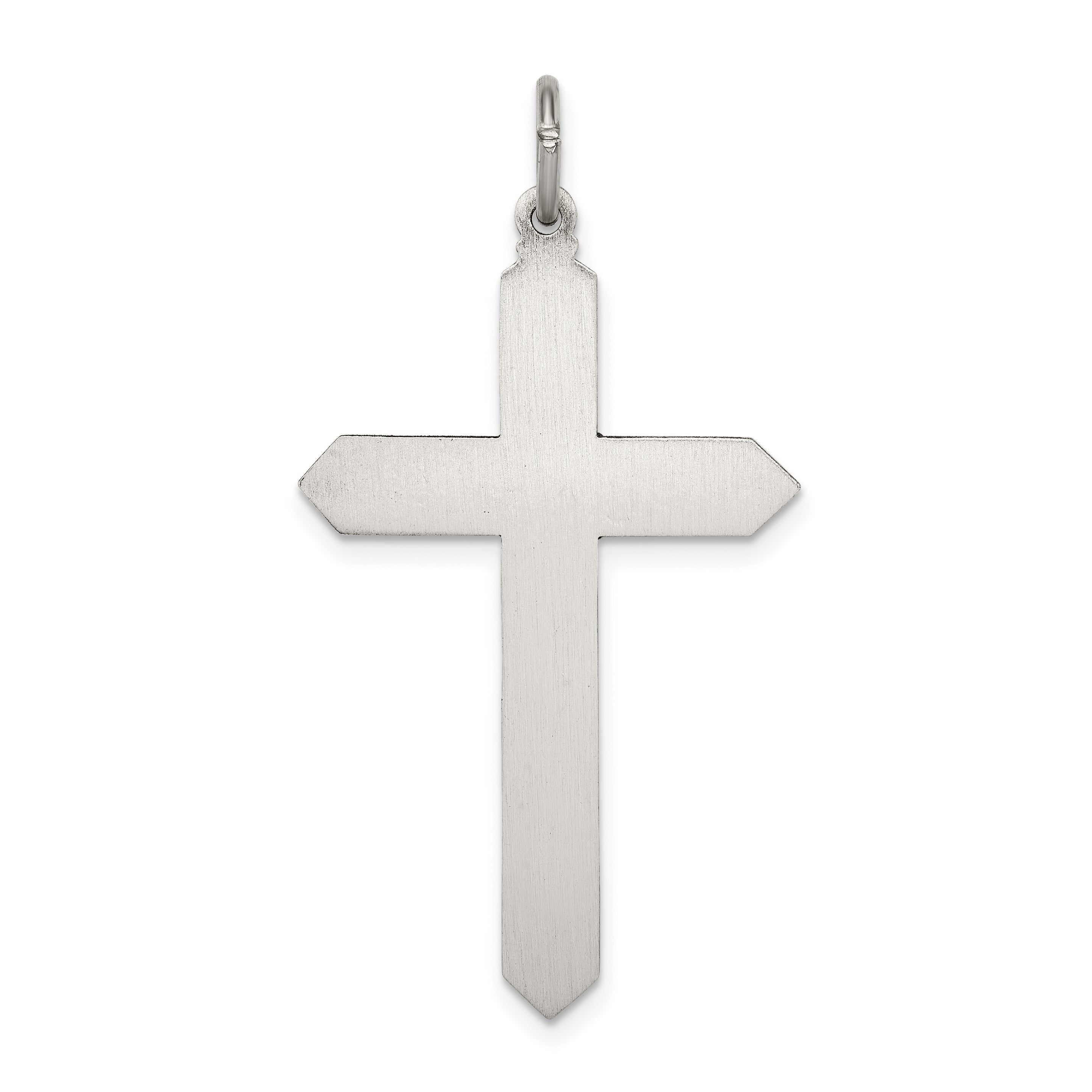 Sterling Silver Antiqued Birthstone Cross Pendant for April