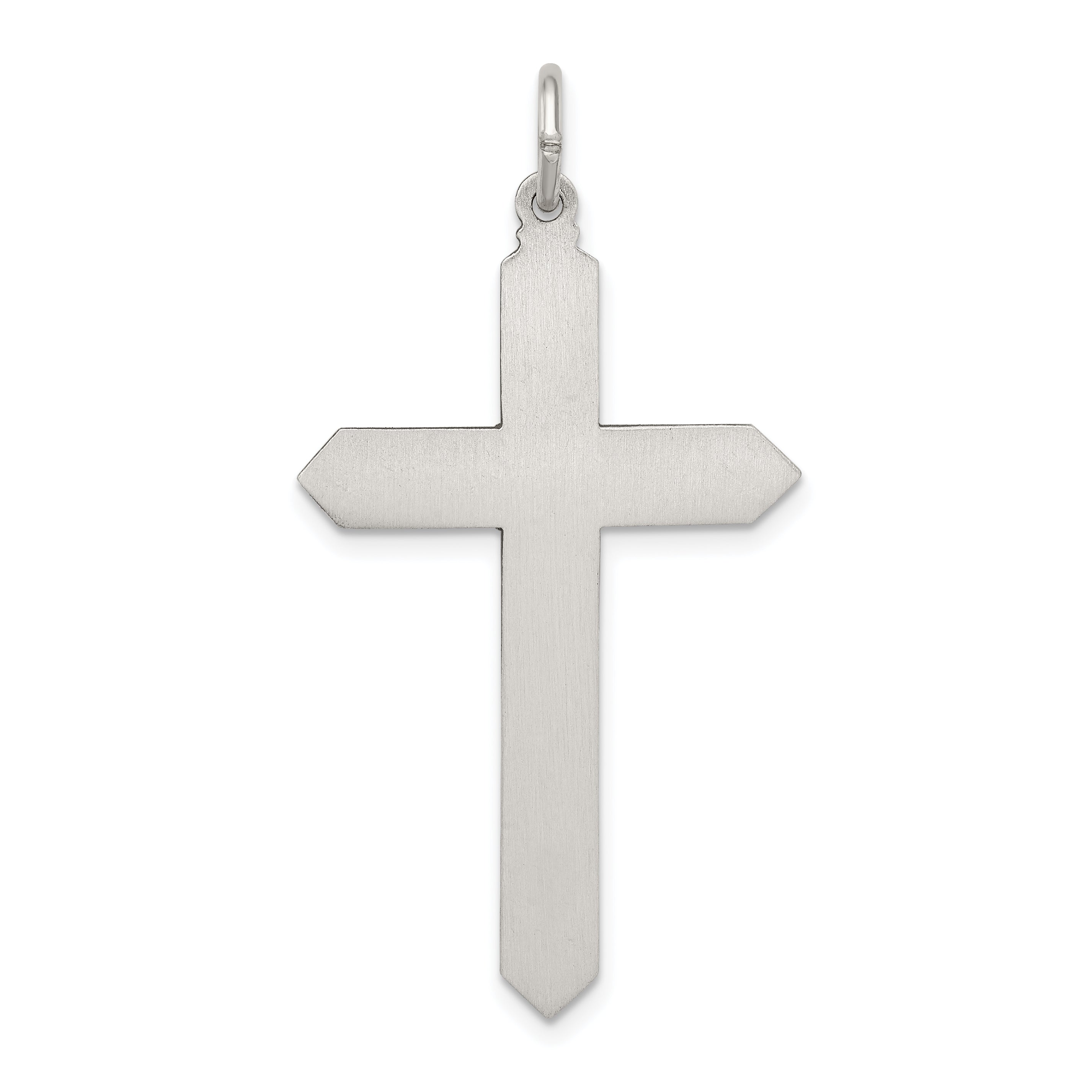 Sterling Silver Antiqued June Glass Birthstone Cross Pendant