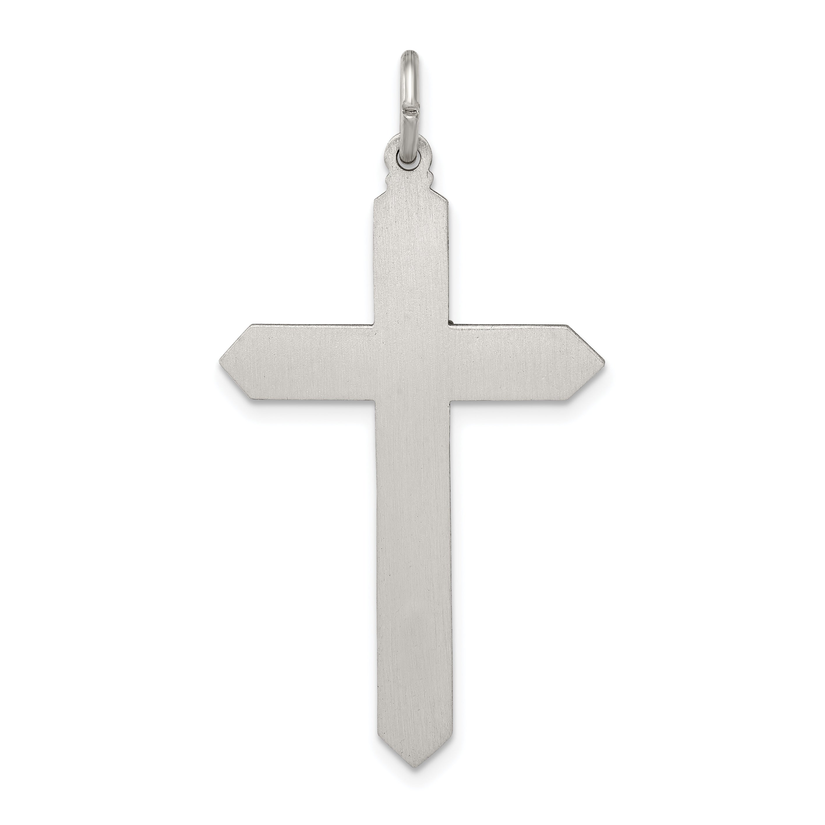 Sterling Silver Antiqued Cross Pendant with July Birthstone Glass