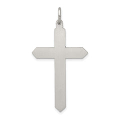 Sterling Silver Antiqued Cross Pendant with July Birthstone Glass