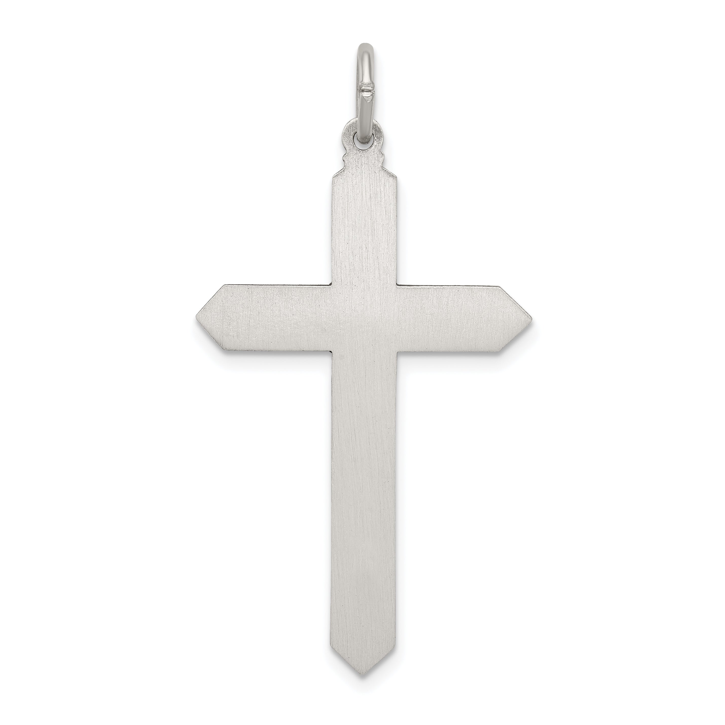 Sterling Silver Antiqued August Glass Birthstone Cross Pendant