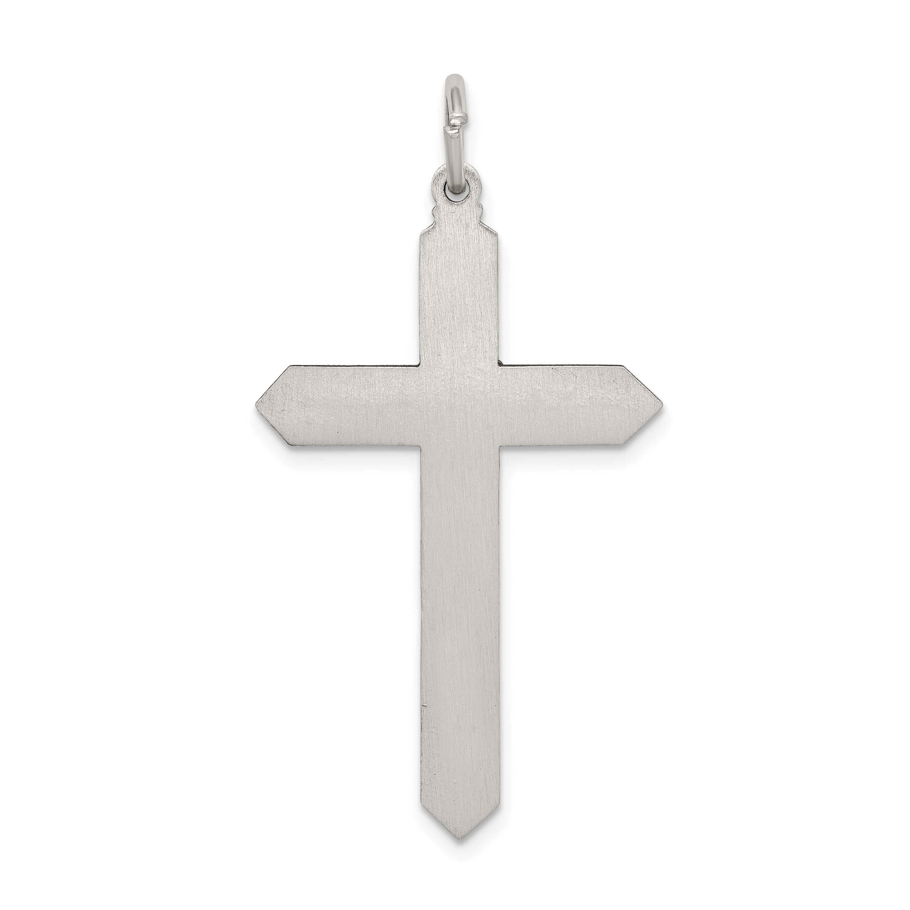 Sterling Silver 925 Antiqued Cross Pendant with September Glass Birthstone