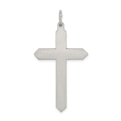 Sterling Silver Antiqued September Glass Birthstone Cross Pendant