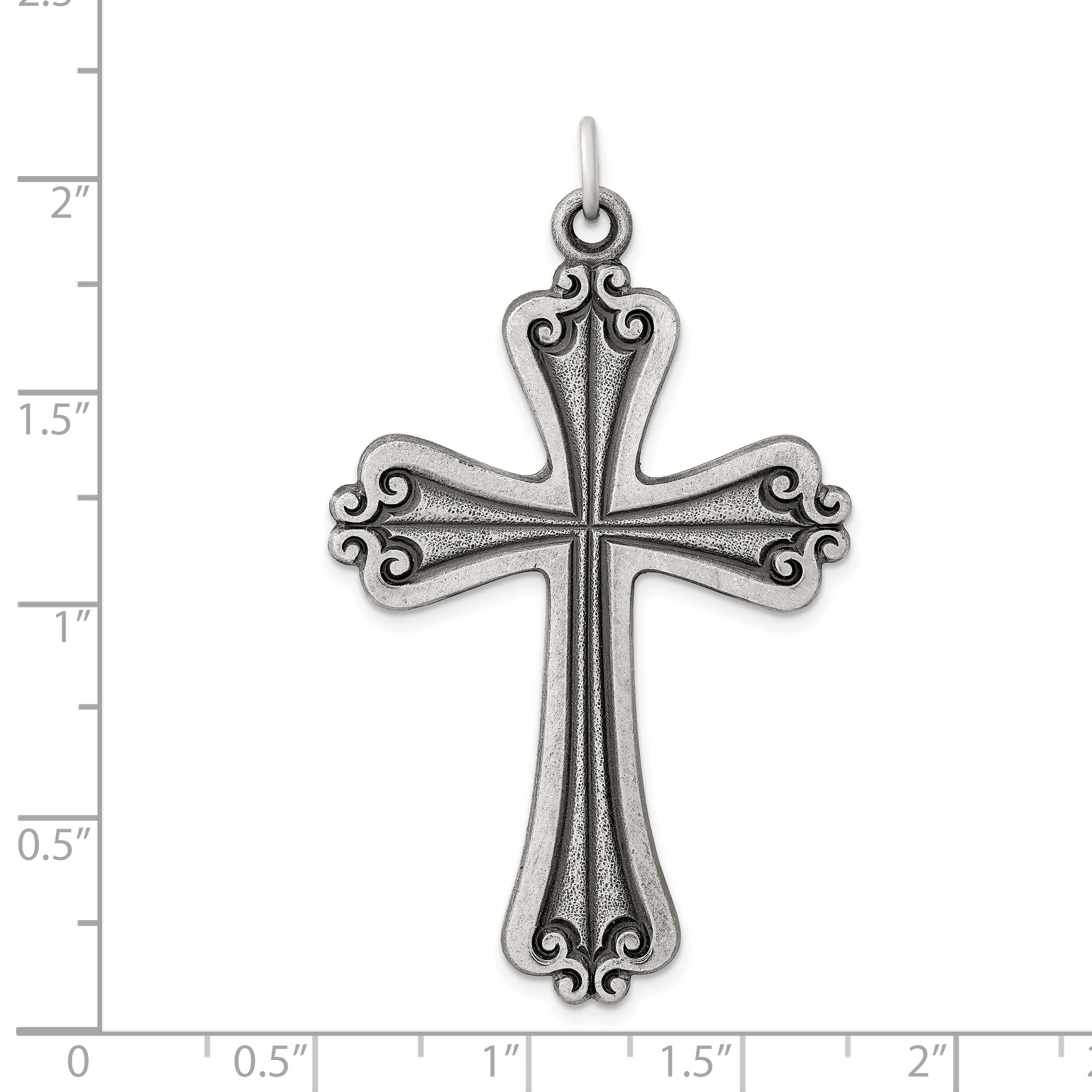 Sterling Silver Antiqued Cross Charm