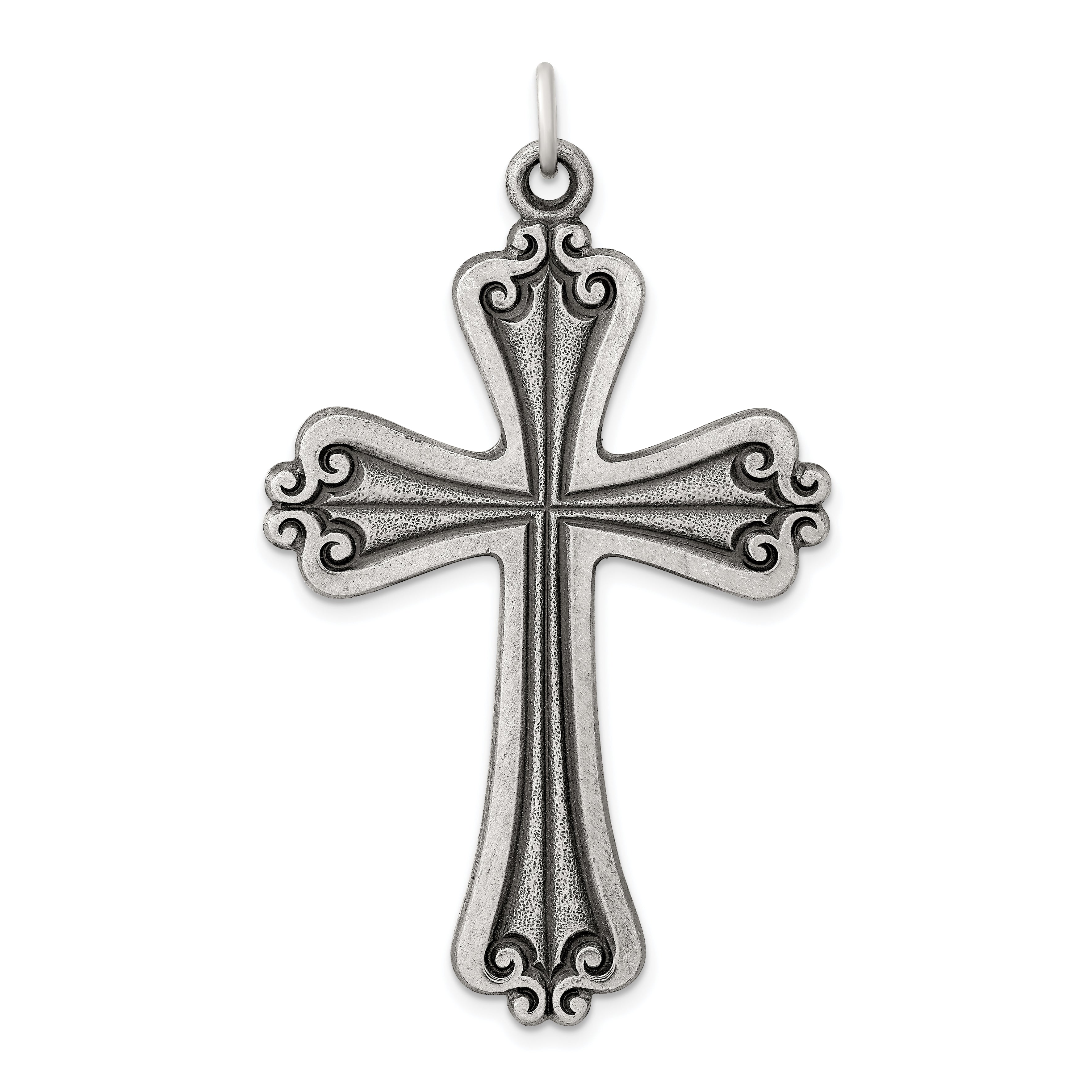 Sterling Silver Antiqued Cross Charm