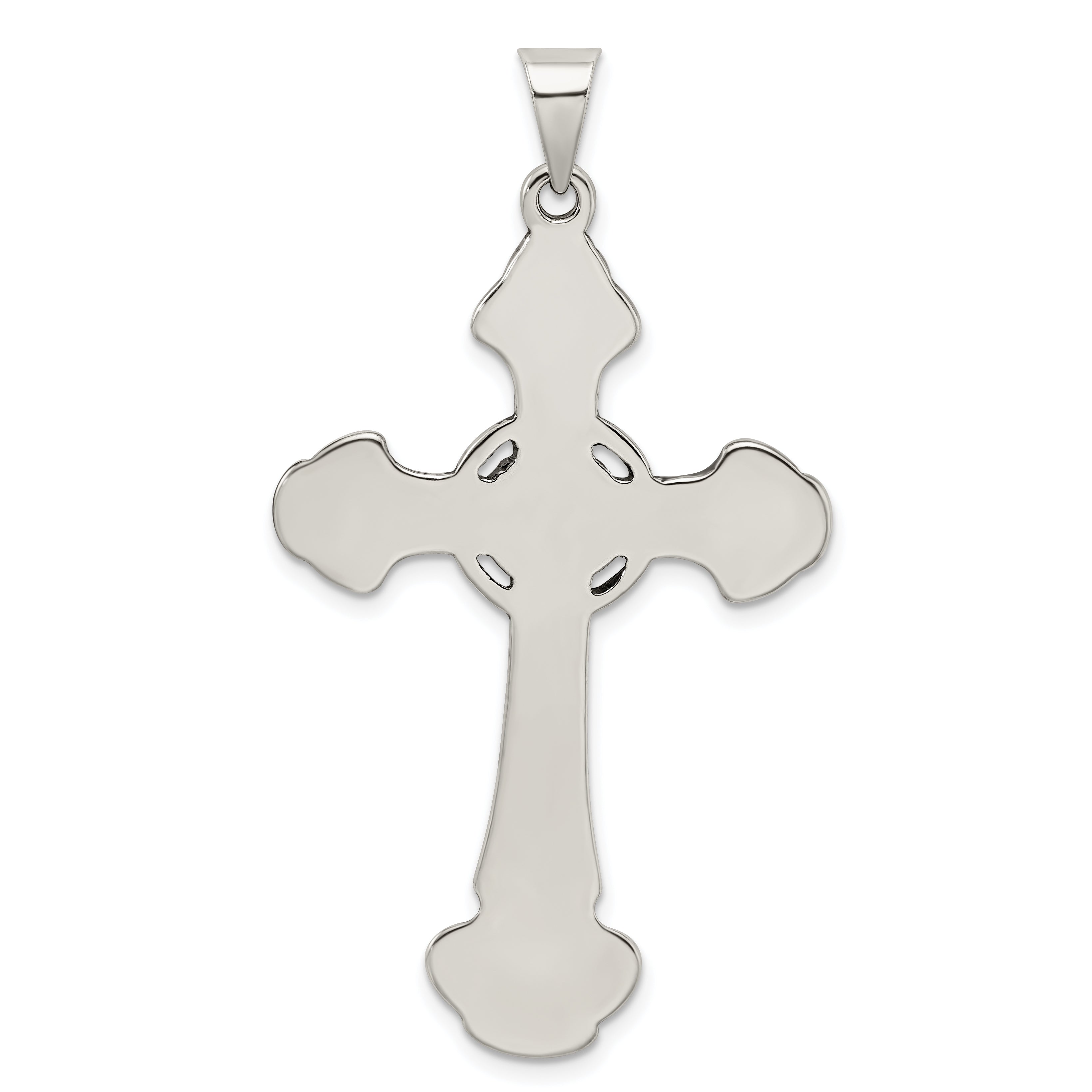 Sophia Jewelers Sterling Silver 925 Polished Antiqued Cross Pendant