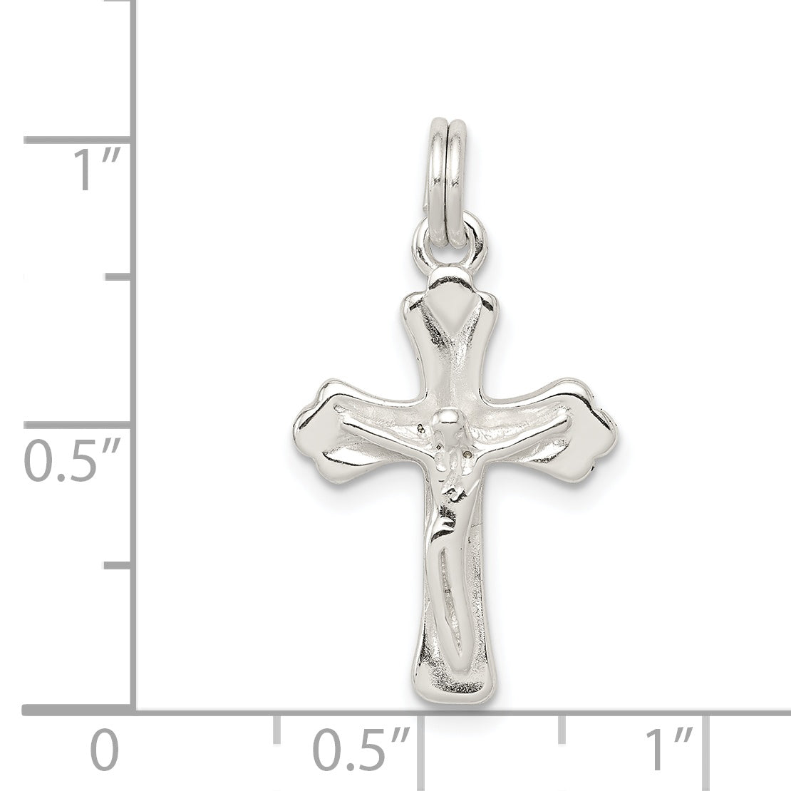 Sterling Silver 925 Crucifix Charm with Polished Anti-Tarnish Finish