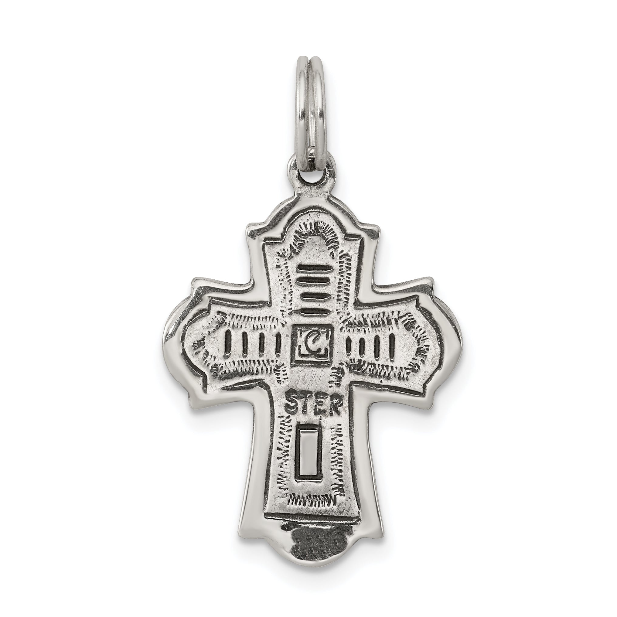 Sophia Jewelers Antiqued Sterling Silver Cross Charm Pendant 925 Vintage Elegance