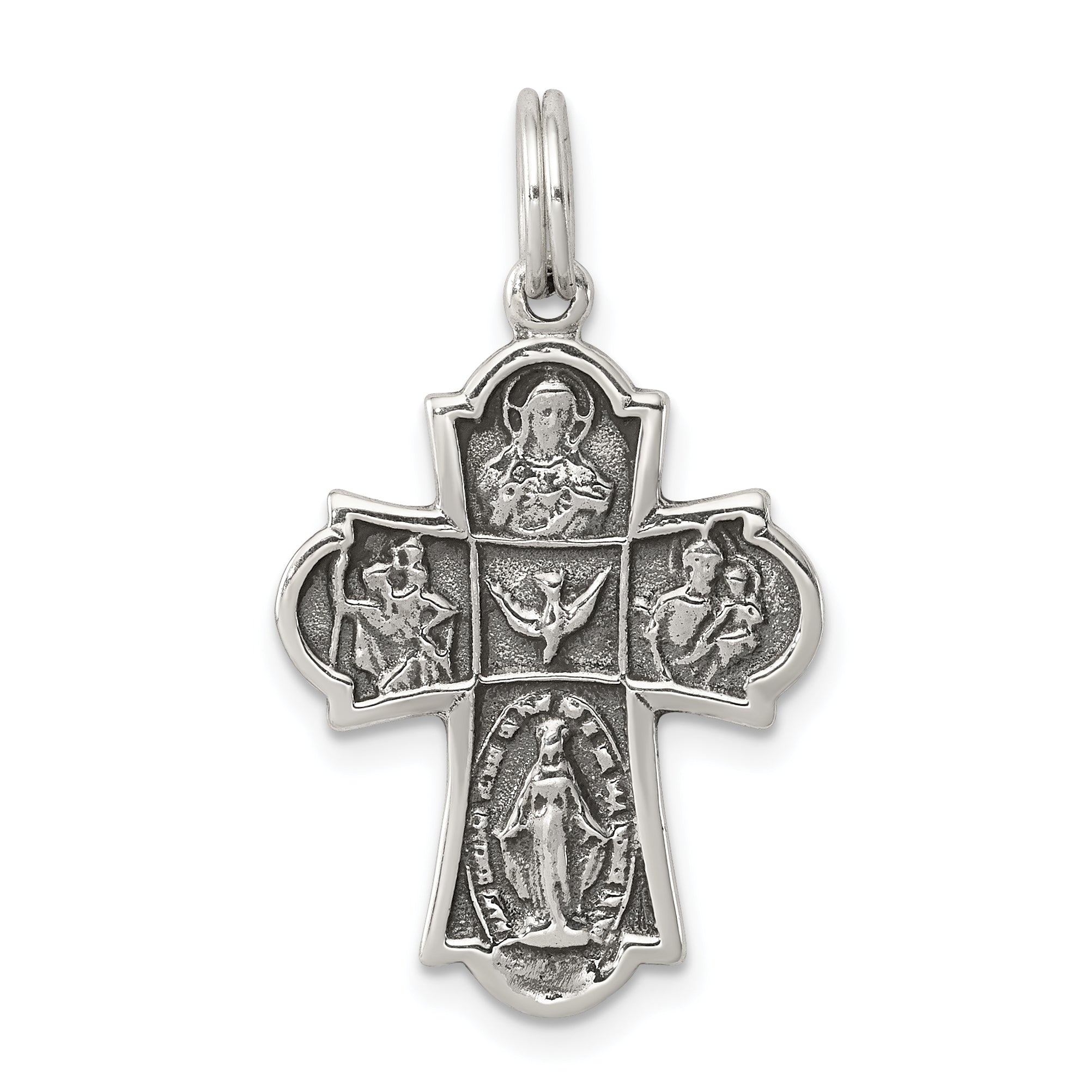 Sterling Silver Antiqued Cross Charm