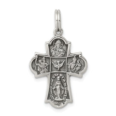 Sterling Silver Antiqued Cross Charm