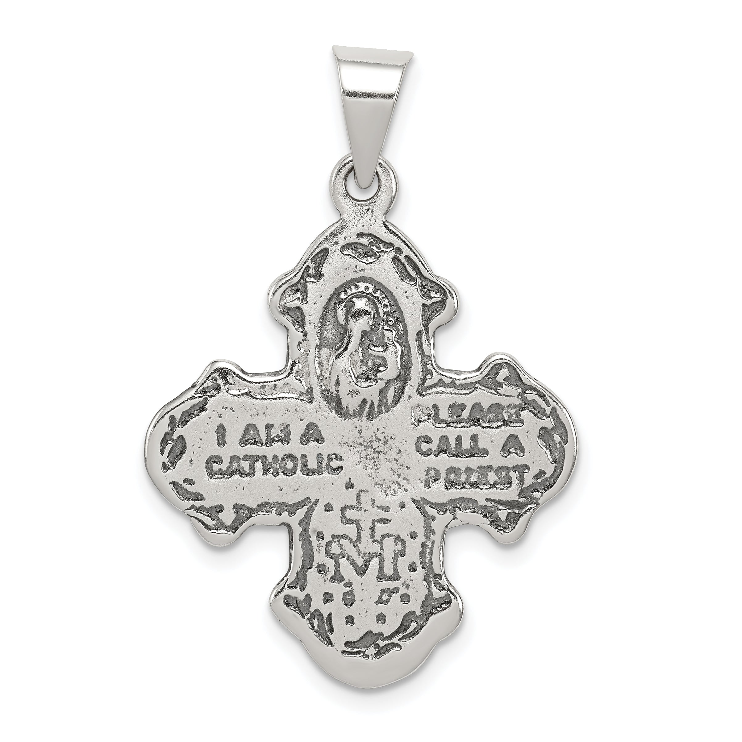 Sterling Silver Antiqued 4-way Medal