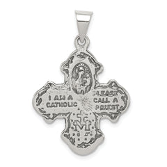 Sterling Silver Antiqued 4-way Medal