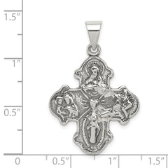 Sterling Silver Antiqued 4-way Medal