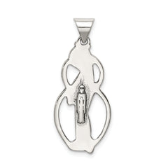 Sterling Silver 925 Blessed Mary Charm with Antiqued Finish Vintage Style