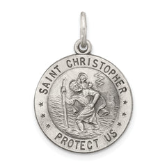 Sterling Silver Antiqued St. Christopher Medal