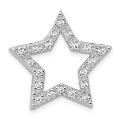 Sterling Silver Rhodium-plated CZ Star Pendant