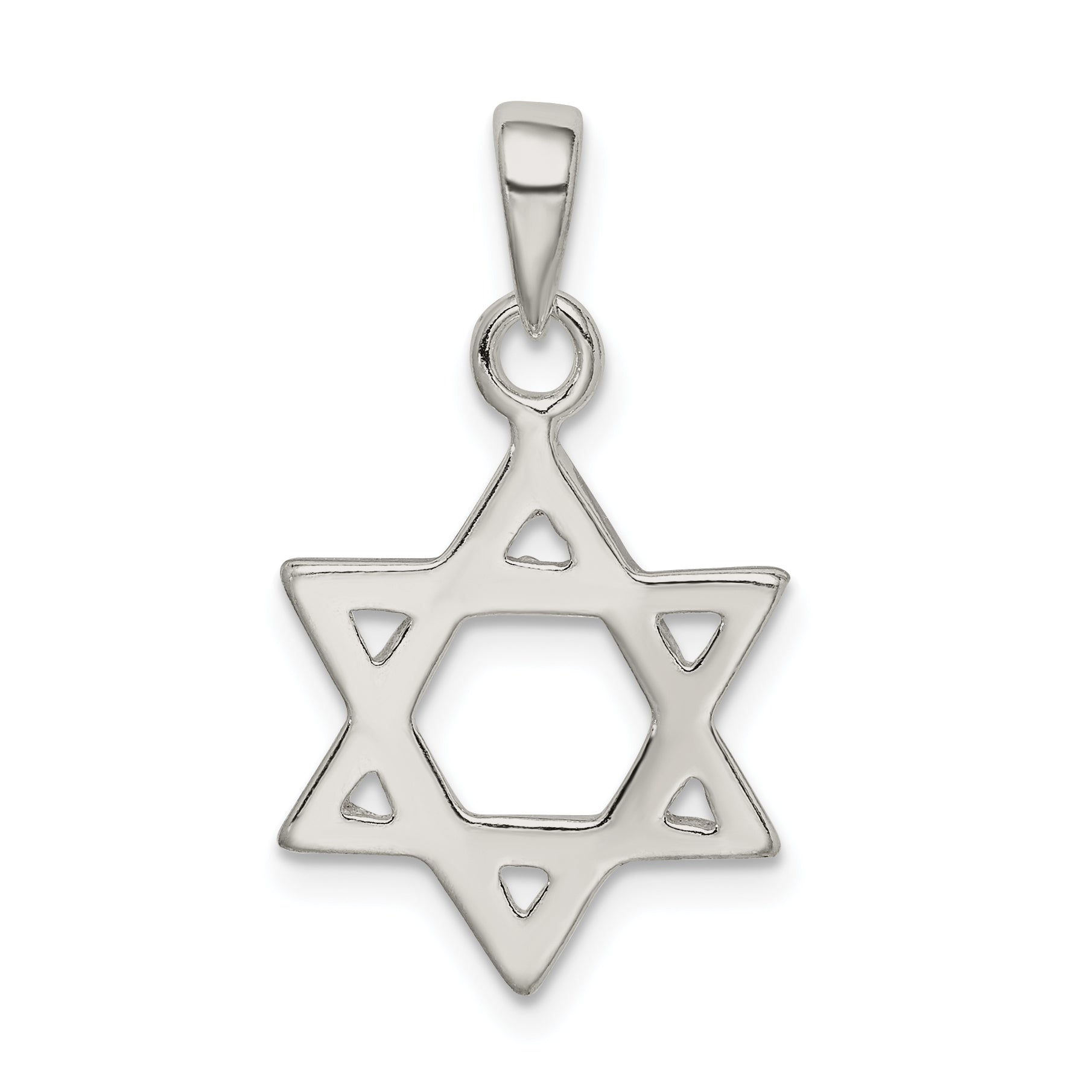 Sterling Silver Textured Star of David Pendant