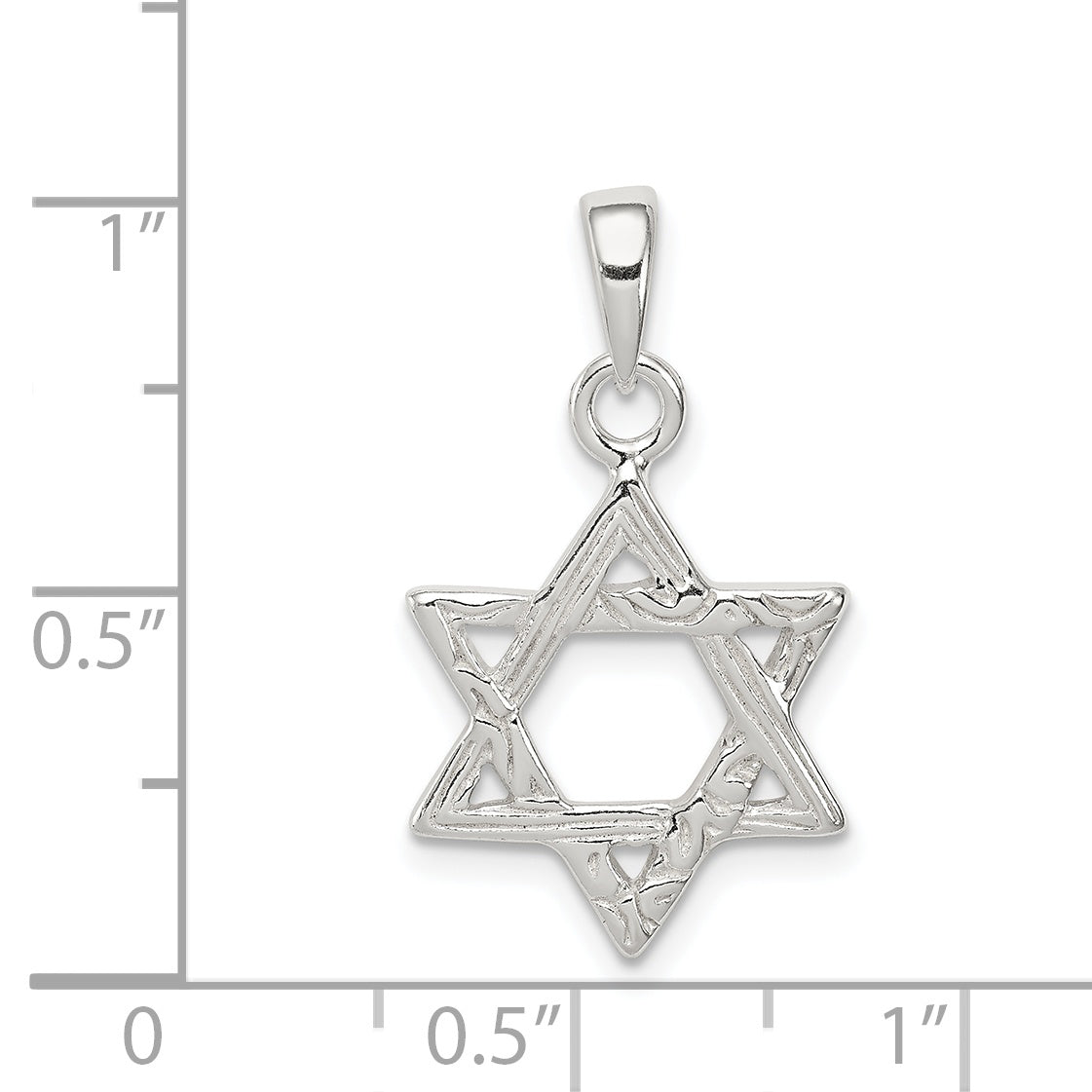 Sterling Silver Textured Star of David Pendant