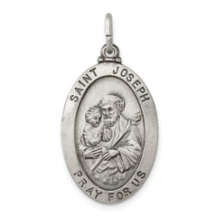 Sterling Silver Antiqued Saint Joseph Medal