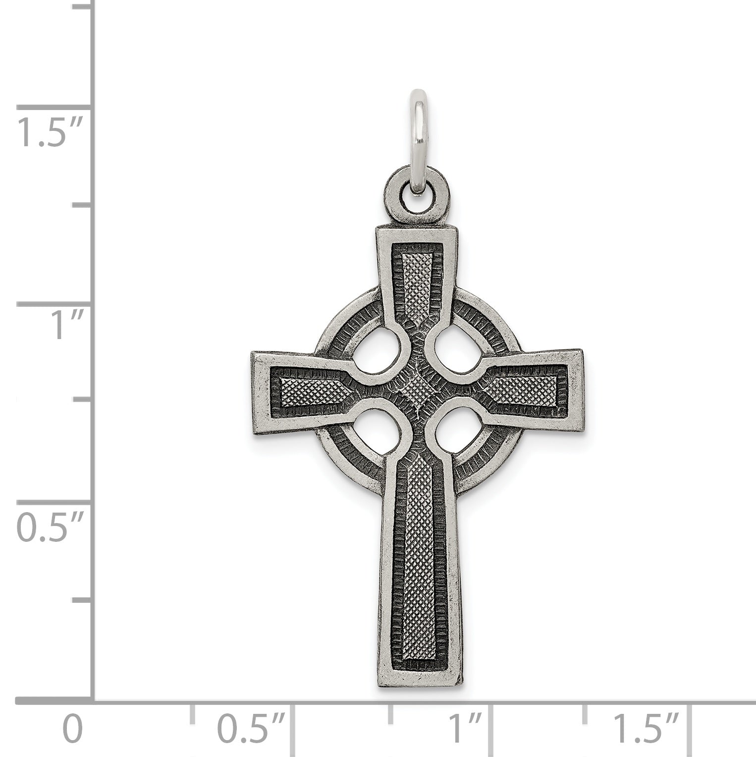 Sterling Silver 925 Celtic Cross Pendant Antique Polished Design