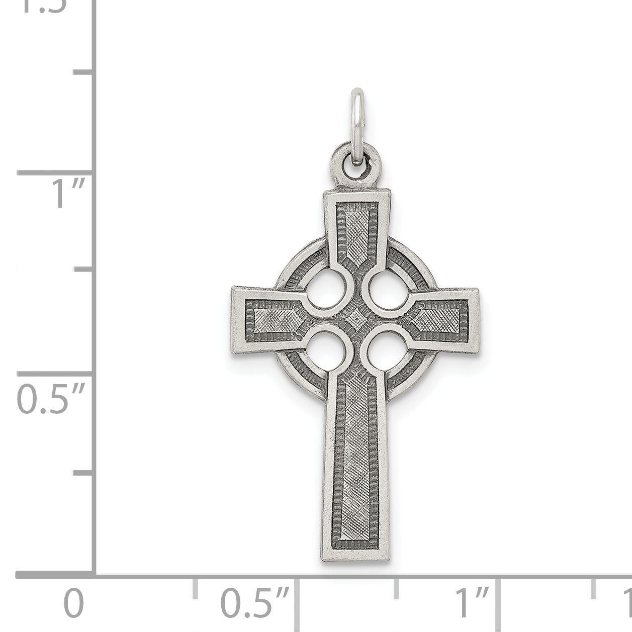 Sterling Silver 925 Celtic Cross Pendant with Polished Antique Finish