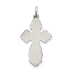 Sterling Silver 925 Eastern Orthodox Cross Charm with Polished Antiqued Finish