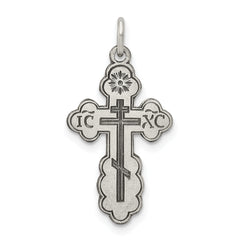 Sterling Silver Antiqued Eastern Orthodox Cross Charm