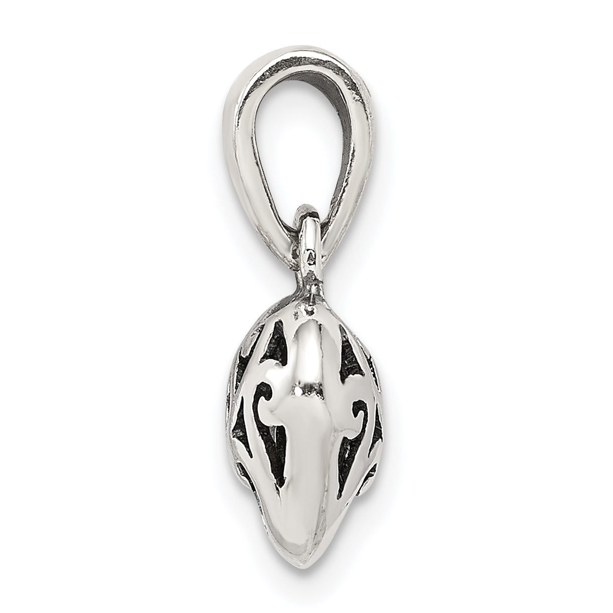 Sophia Jewelers 925 Sterling Silver Antique Polished Puff Heart Charm