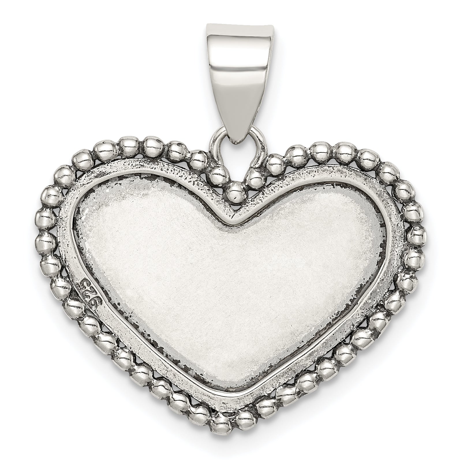 Sophia Jewelers Sterling Silver Heart Pendant with Rhodium Polished Finish