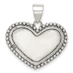 Sophia Jewelers Sterling Silver Heart Pendant with Rhodium Polished Finish