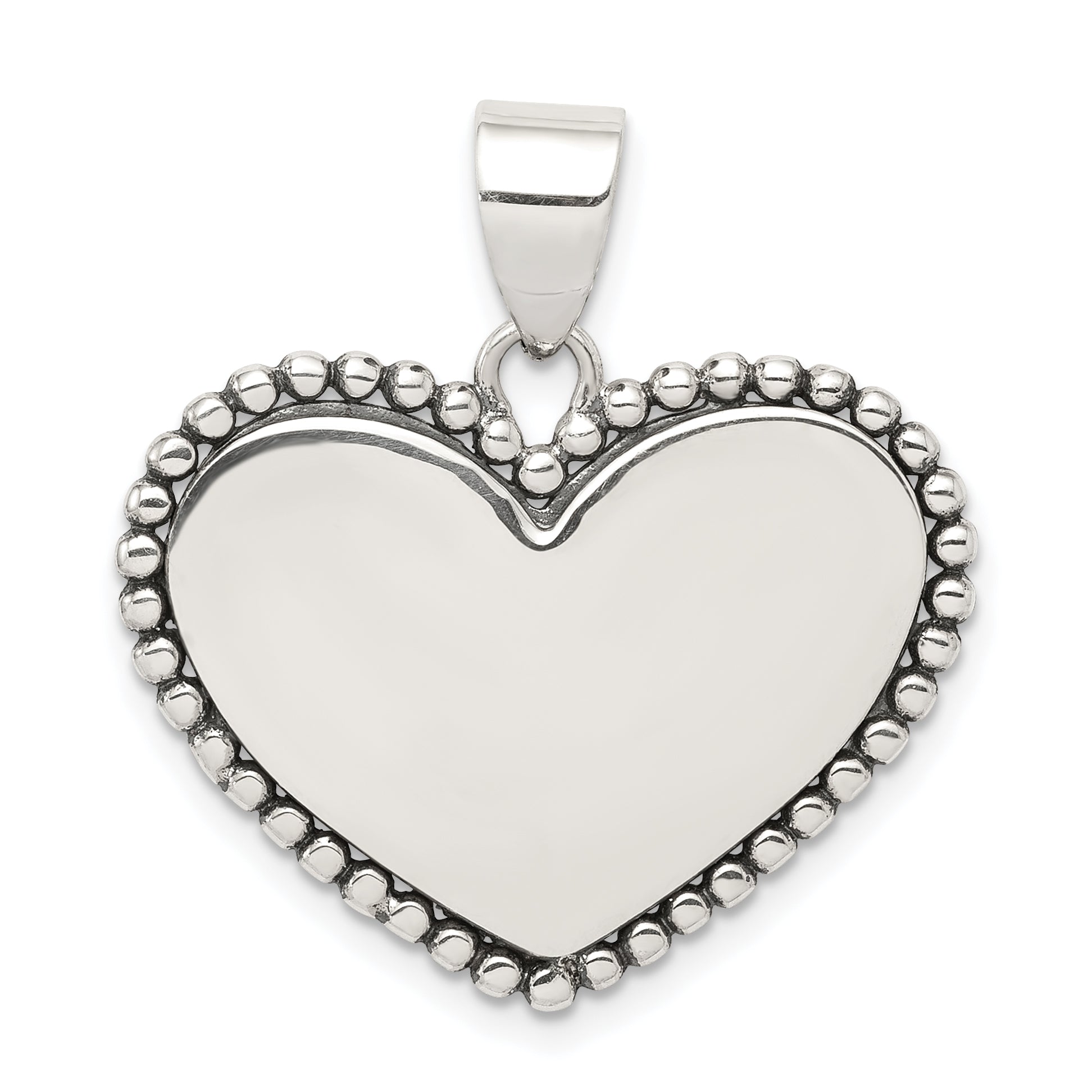 Sterling Silver Rhodium-plated Heart Pendant