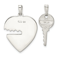 Sterling Silver Heart and Key Charms