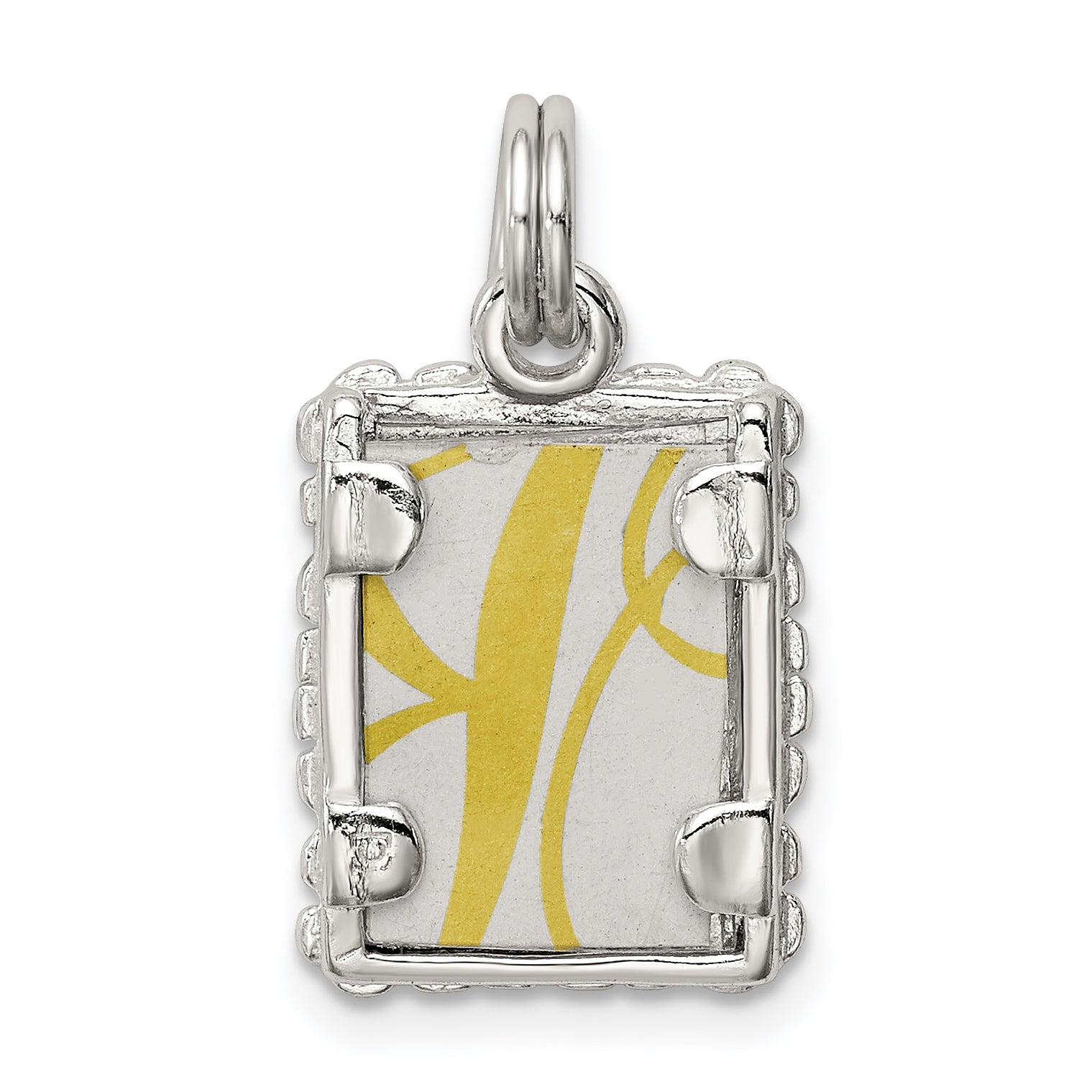 Sterling Silver Rhodium-plated Photo Charm