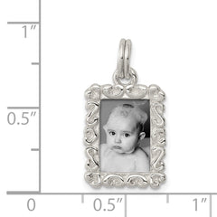 Sterling Silver Rhodium-plated Photo Charm