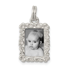 Sterling Silver Rhodium-plated Photo Charm