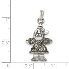 Sterling Silver Antiqued Girl Charm