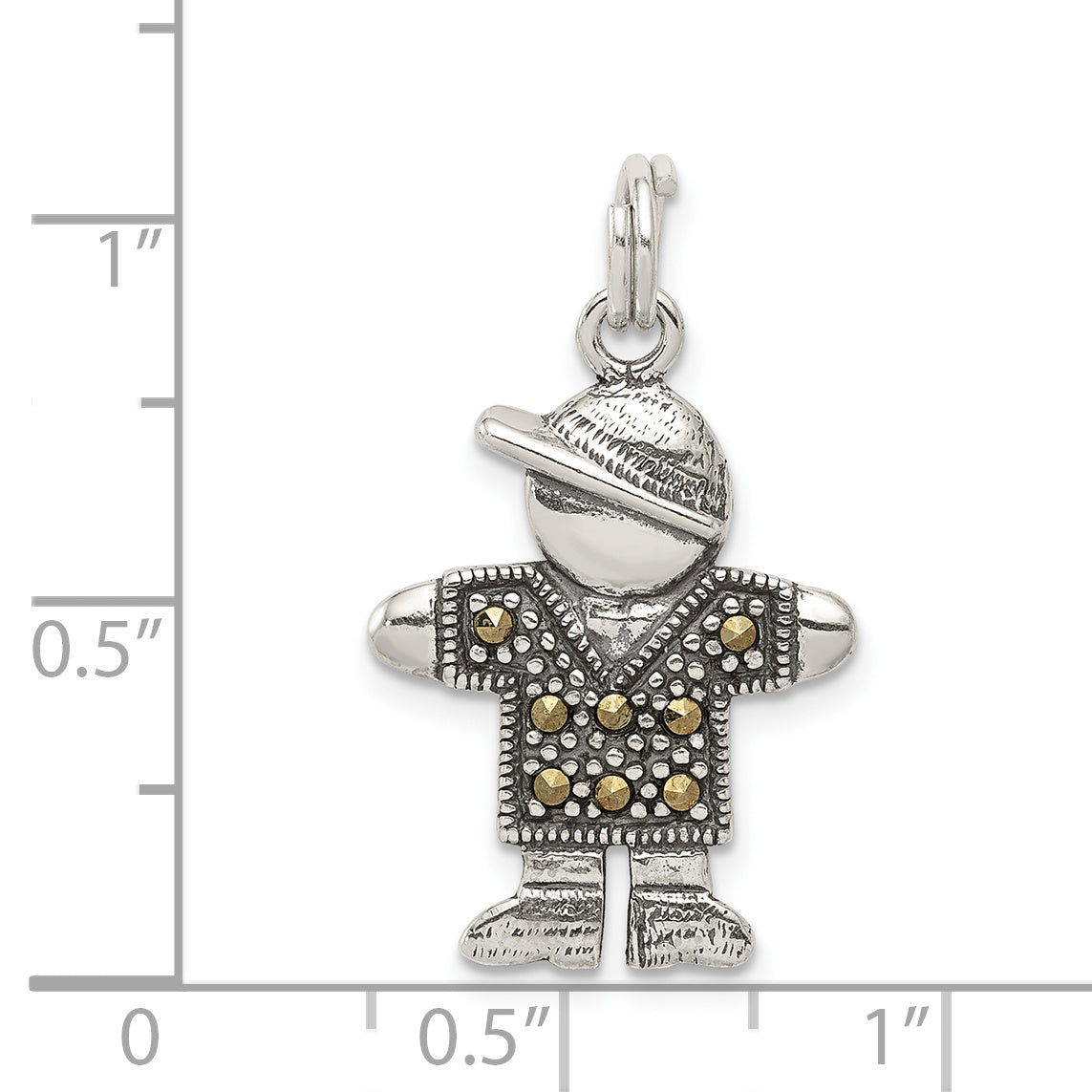 Sterling Silver Antiqued Boy Charm