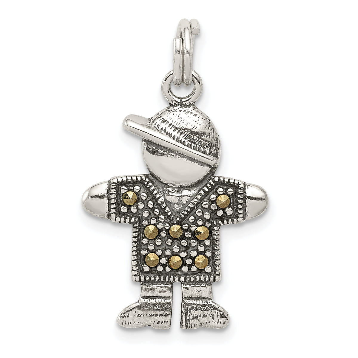 Sterling Silver Antiqued Boy Charm