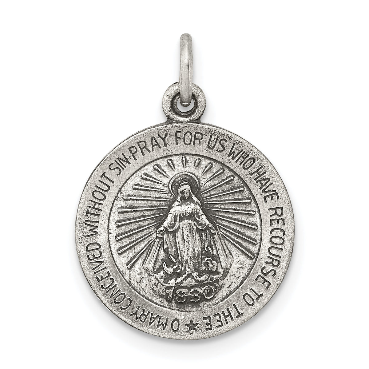 Sterling Silver Antiqued Miraculous Medal