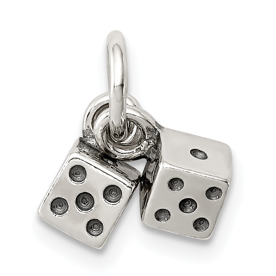 Sterling Silver Antique Dice Charm