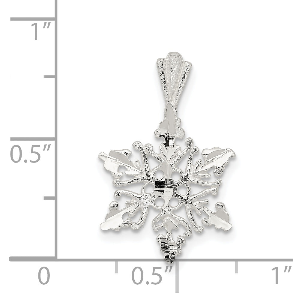 Sterling Silver Diamond Cut Snowflake Pendant