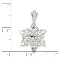 Sterling Silver Diamond Cut Snowflake Pendant