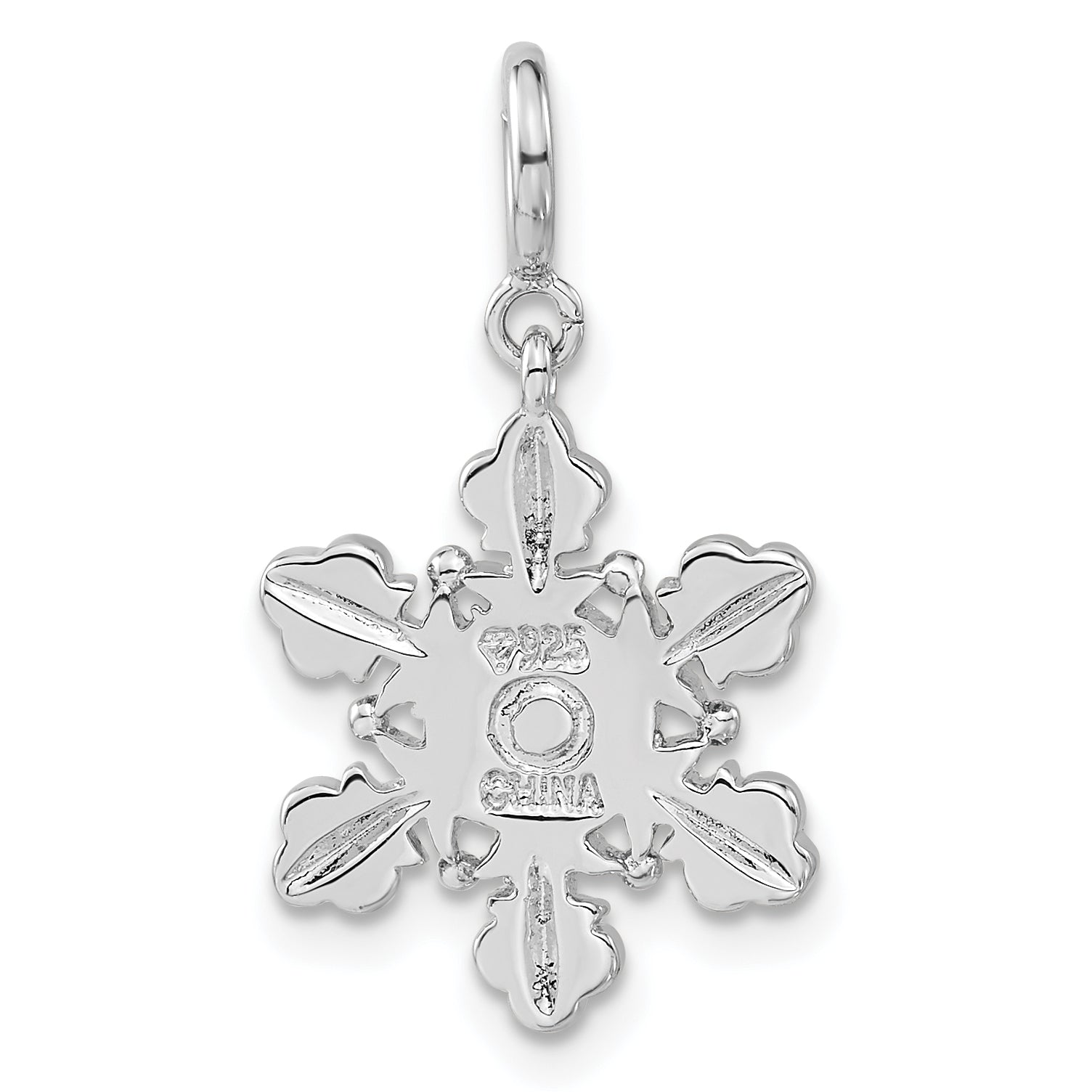 Sterling Silver 925 Crystal Snowflake Charm for Women Polished Elegance