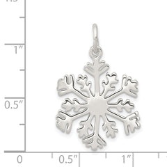 Sterling Silver 925 Snowflake Charm with Polished Finish Elegant Winter Pendant