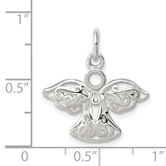 Sophia Jewelers 925 Sterling Silver Filigree Angel Charm Polished Elegance