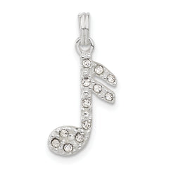 Sterling Silver CZ Music Note Charm